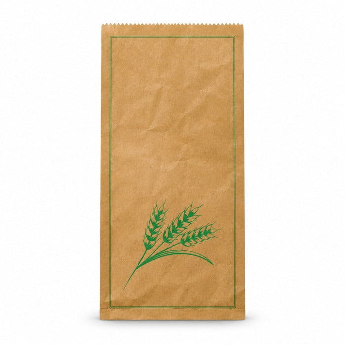 Bolsa de papel kraft decoración verde para Pan 170x70mm A360mm - 1000Uds