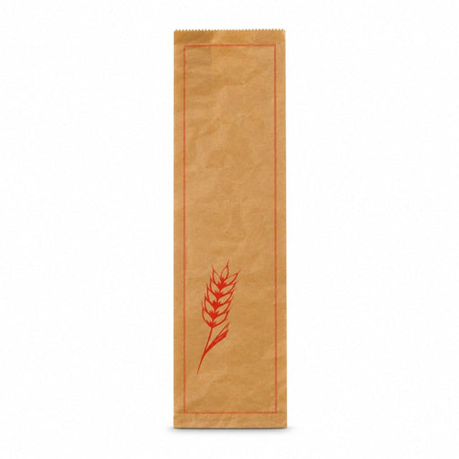 Bolsa de papel kraft decoración rojo para Pan 190x70mm A590mm - 1000Uds