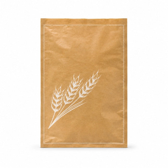 Bolsa de papel kraft decoración blanco para Pan 240x80mm A410mm - 1000Uds