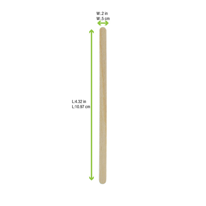 Agitador de café de madera con extremos redondeados: A110mm - 10000Uds