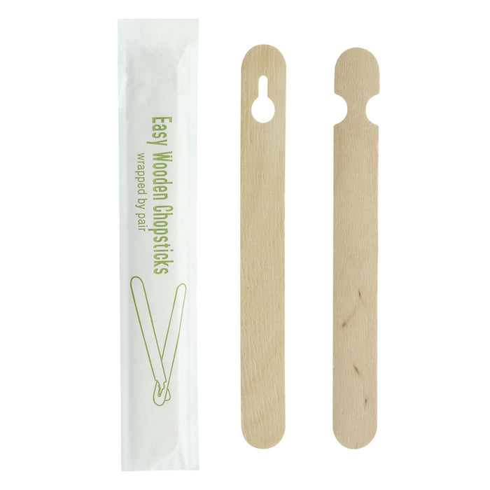 Pallilos chinos de madera tipo tenedor empaquetados por 2 unidades A150mm - 1000Uds