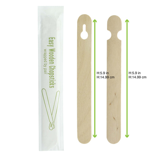 Pallilos chinos de madera tipo tenedor empaquetados por 2 unidades A150mm - 1000Uds