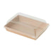 Bandeja para sushi kraft con tapa PET transparente 153x102mm A25mm - 300Uds