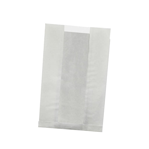 Bolsa de papel kraft antigrasa blanca con ventana PP 280x180mm A80mm - 1000Uds