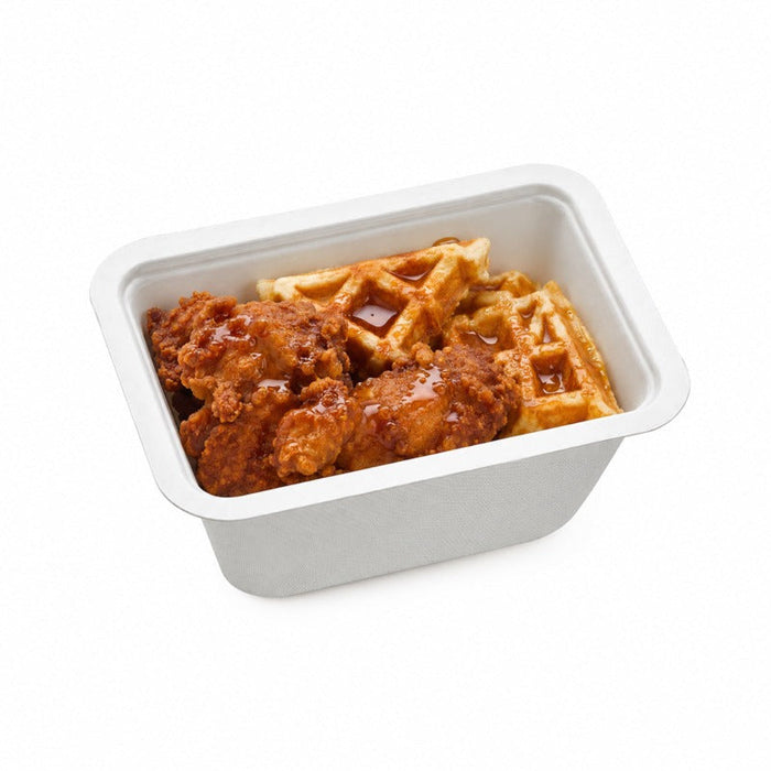 Bandeja de Pulpa laminado PLA sellable 500ml 137x95mm A63mm - 600Uds