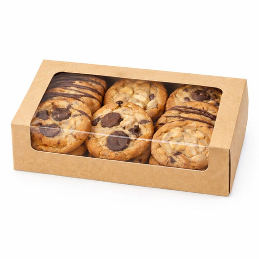 Caja cartón kraft laminada con ventana 190x113mm A44mm - 200Uds