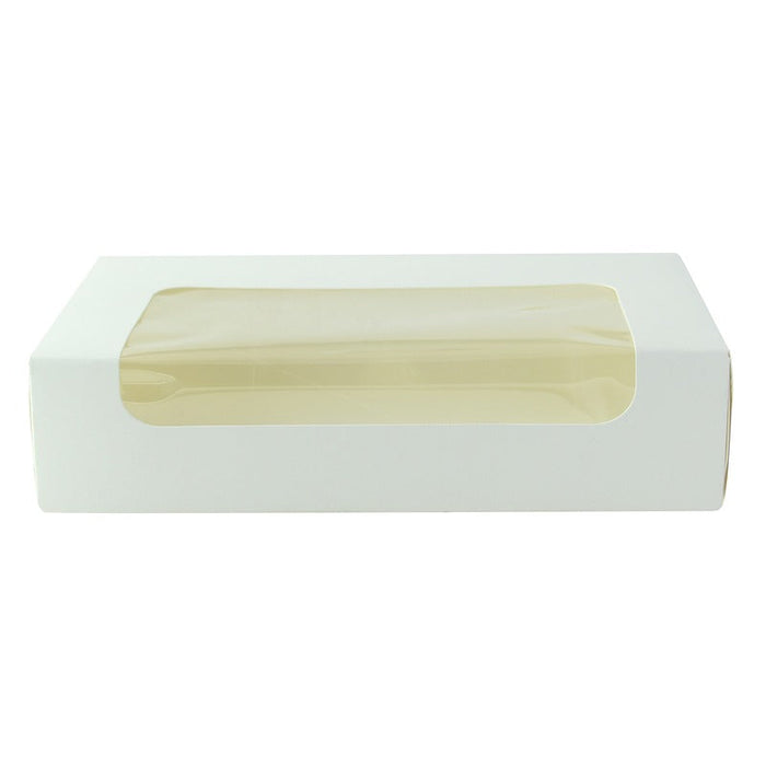 Caja cartón blanca laminada con ventana 190x113mm A44mm - 200Uds
