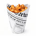 Vaso para snack de cartón blanco con cierre decoración News 270ml A118mm - 1000Uds
