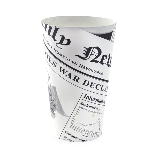 Vaso para snack de cartón blanco con cierre decoración News 480ml A157mm - 1000Uds