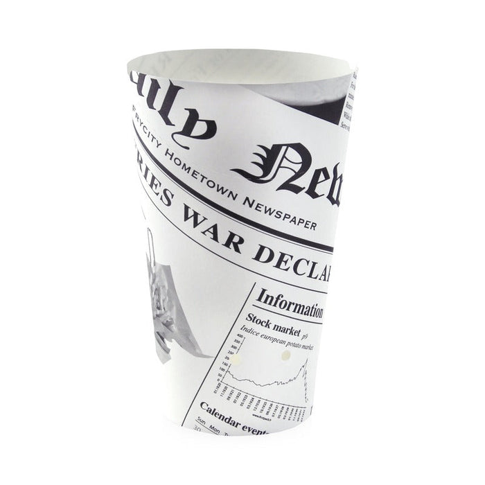 Vaso para snack de cartón blanco con cierre decoración News 480ml A157mm - 1000Uds