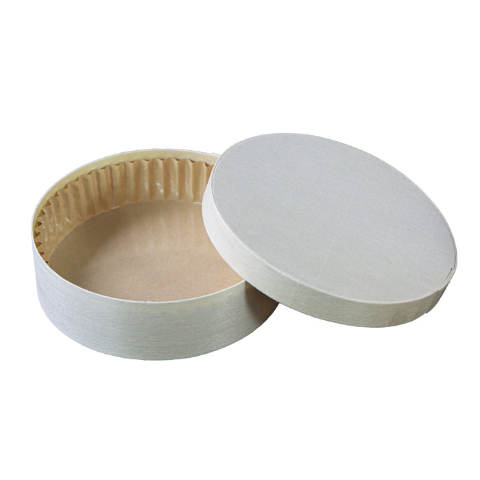 Caja redonda de madera FSC mix + papel de horno 350ml Ø125mm A40mm - 60Uds