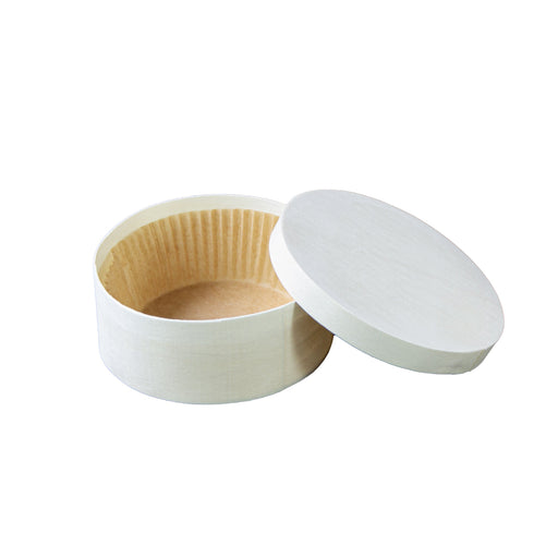 Caja redonda de madera con papel sulfurizado para hornear Ø120mm A50mm - 60Uds