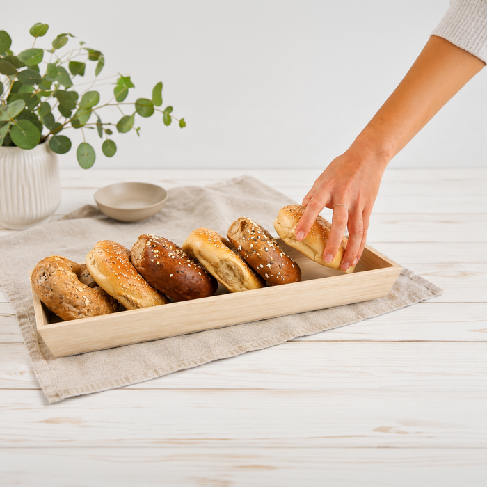 Bandeja rectangular de madera Noa 390x150mm A40mm - 10Uds
