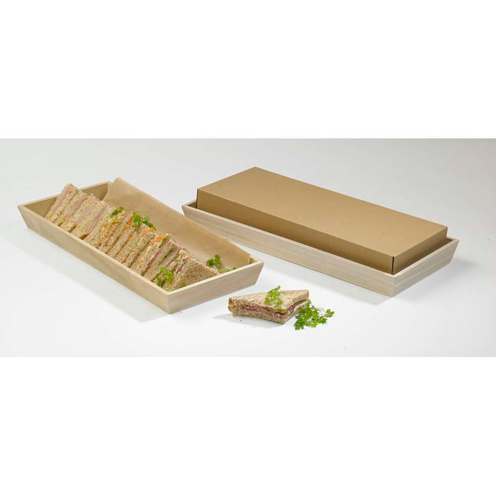 Bandeja rectangular de madera Noa 390x150mm A40mm - 10Uds