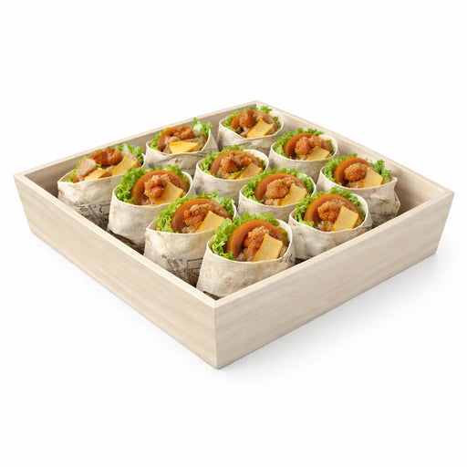 Bandeja cuadrada de madera Noa 260x260mm A66mm - 10Uds