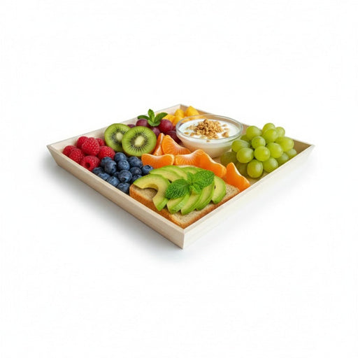 Bandeja cuadrada de madera Noa 390x390mm A40mm - 10Uds