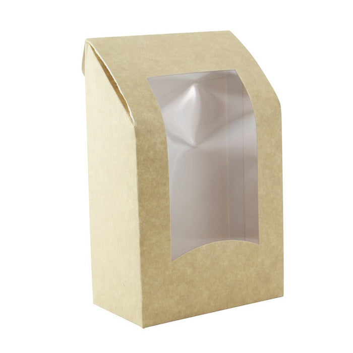 Envase de cartón kraft para wraps con ventana 95x54mm A152mm - 500Uds