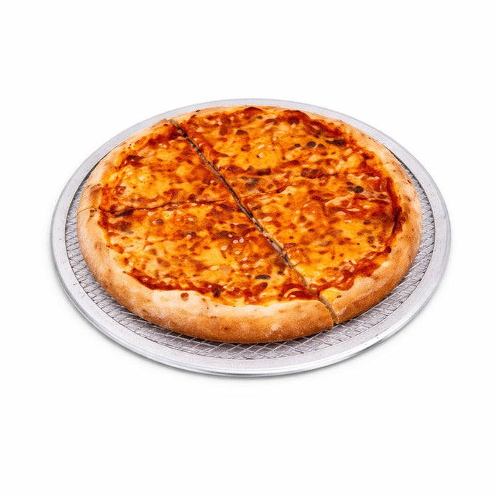 Rejilla redonda de aluminio para pizza con base perforada Ø254mm - 12Uds