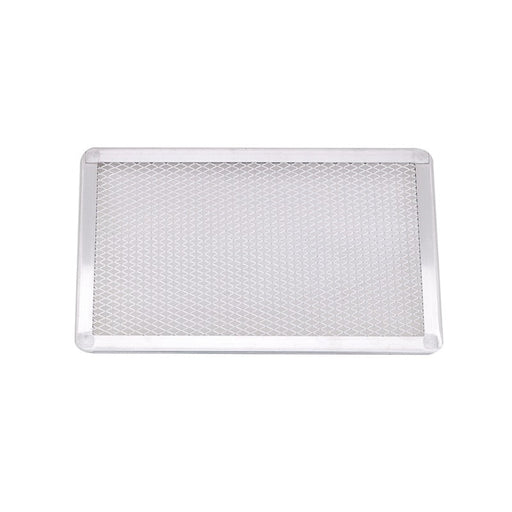 Rejilla rectangular de aluminio para pizza con base perforada 300x200mm A10mm - 12Uds