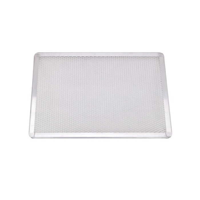 Rejilla rectangular de aluminio para pizza con base perforada 400x280mm A10mm - 12Uds