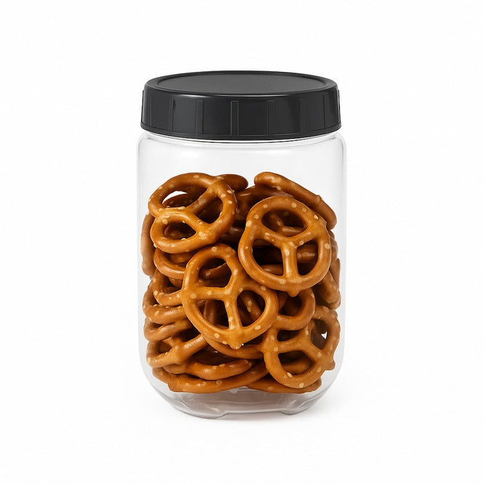 Combo tarro Bokolock PET reutilizable con tapa con clip, apilable 1000ml A170mm - 24Uds