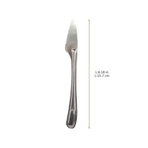 Cuchillo de mesa de acero inoxidable con funda, se debe lavar antes de usar 159x19mm H2mm - 500Uds