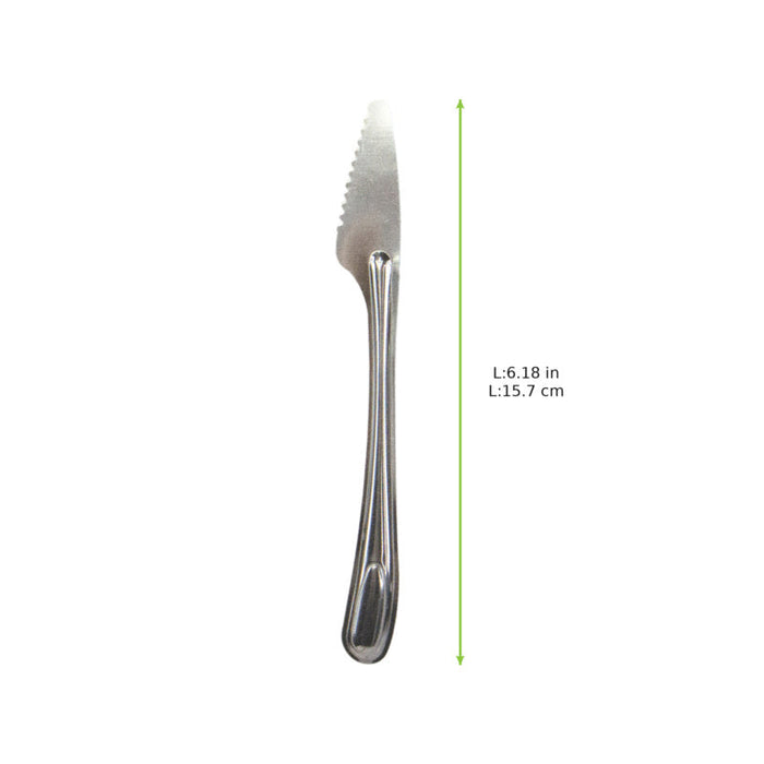 Cuchillo de mesa de acero inoxidable con funda, se debe lavar antes de usar 159x19mm H2mm - 500Uds