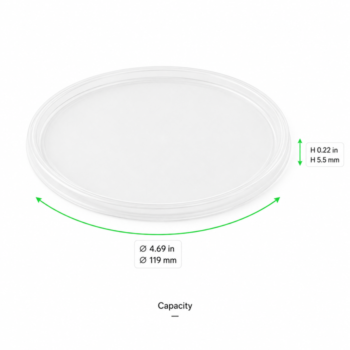 Tapa para delicatessen en PP moldeado por inyección Dia 119mm H5,5mm - 500Uds