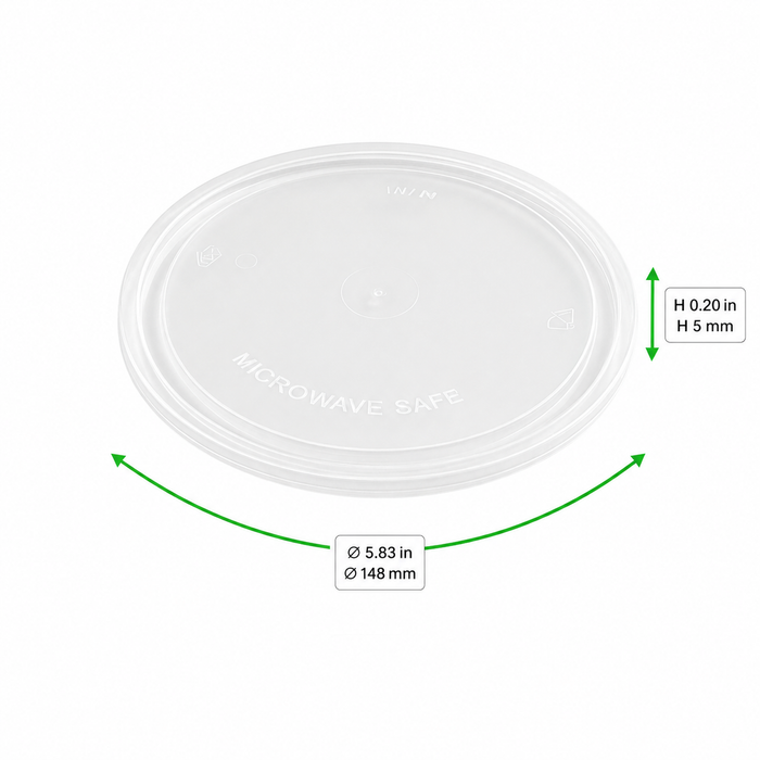 Tapa para delicatessen en PP moldeado por inyección Dia123mm H7,2mm - 500Uds