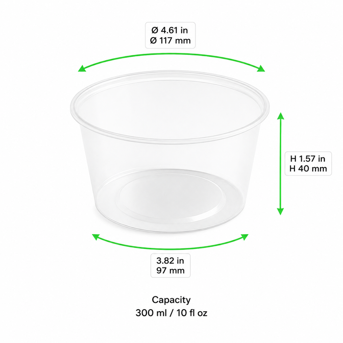 Tarro delicatessen de PP moldeado por inyección H40mm 300ml - 500Uds