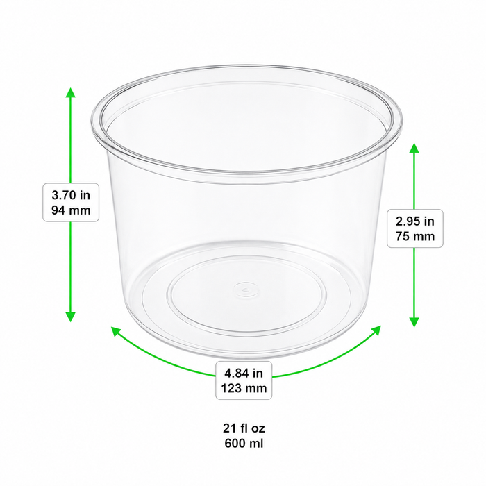 Tarro delicatessen de PP moldeado por inyección H75mm 600ml - 500Uds