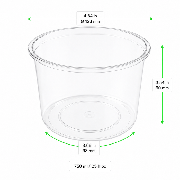 Tarro delicatessen de PP moldeado por inyección H90mm 750ml - 500Uds