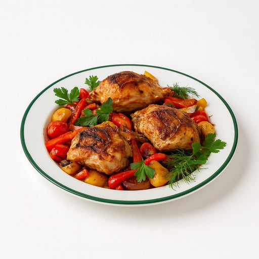 Plato de acero esmaltado blanco Enamely con borde verde Ø200mm A30mm - 12Uds