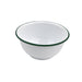 Cuenco de acero esmaltado blanco Enamely con borde verde 1000ml Ø160mm A80mm - 12Uds