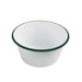 Cuenco de acero esmaltado blanco Enamely con borde verde 1500ml Ø180mm A90mm - 12Uds