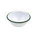 Cuenco de acero esmaltado blanco Enamely con borde verde y plano 550ml Ø140mm A65mm - 12Uds