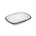 Bandeja Enamely blanca en acero esmaltado con borde verde 350ml 180x130mm A40mm - 12Uds