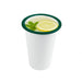 Vaso blanco en acero esmaltado con borde verde 300ml A90mm - 12Uds