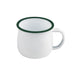 Taza de acero esmaltado blanco Enamely con borde verde 150ml A60mm - 12Uds