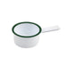 Cacerola mini de acero esmaltado blanco Enamely con borde verde 200ml A47mm - 12Uds
