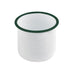 Bote de acero esmaltado blanco Enamely con borde recto y verde 1200ml A120mm - 12Uds