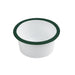 Bote de acero esmaltado blanco Enamely con borde recto y verde 160ml A45mm - 12Uds