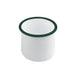 Bote de acero esmaltado blanco Enamely con borde recto y verde 350ml A80mm - 12Uds