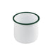 Bote de acero esmaltado blanco Enamely con borde recto y verde 730ml A100mm - 12Uds