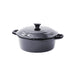 Mini olla negra ovalada de porcelana con tapa 600ml A97mm - 6Uds
