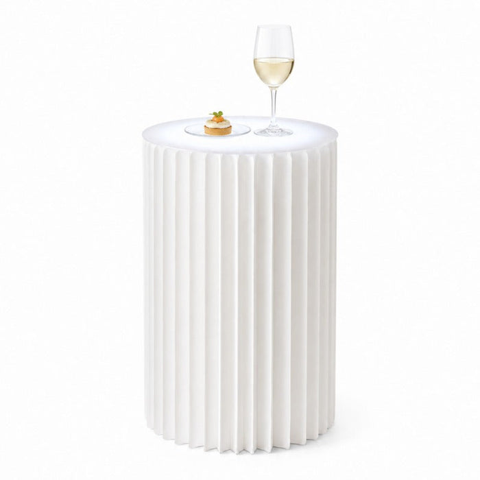 Mesa plegable blanca iluminada con tablero acrílico  H1 000mm - 2Uds