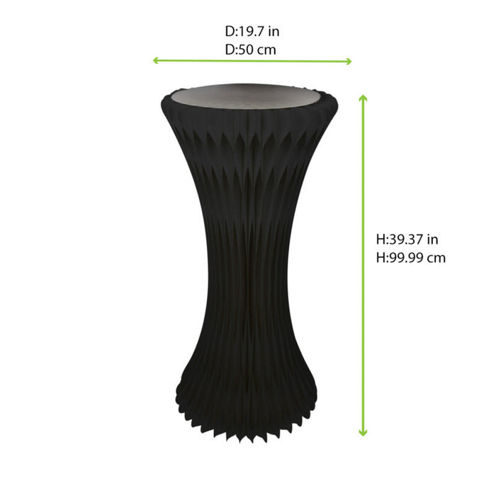 Torre negra iluminada y plegable con bandeja de acrílico H1000mm Ø500mm - 2Uds