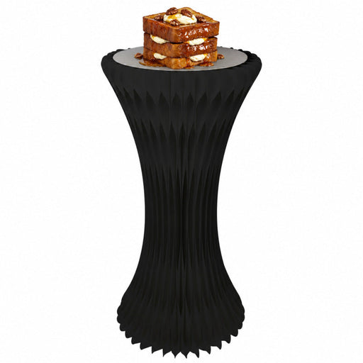 Torre negra iluminada y plegable con bandeja de acrílico H1000mm Ø500mm - 2Uds