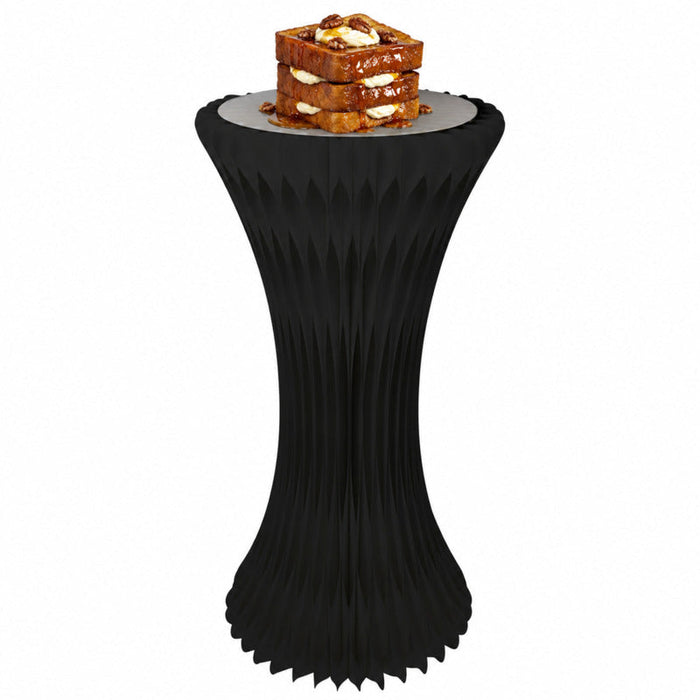 Torre negra iluminada y plegable con bandeja de acrílico H1000mm Ø500mm - 2Uds