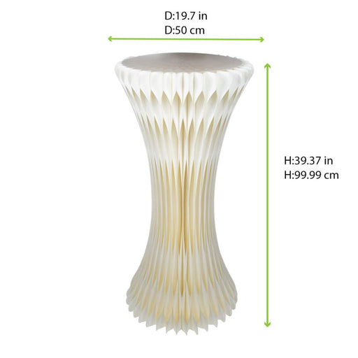 Torre blanca iluminada y plegable con bandeja - diam 500mm, A 1000mm - 2Uds